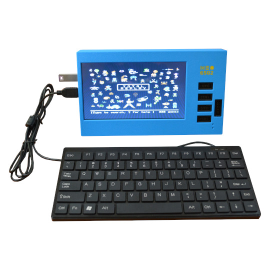 The world fastest 6502 computer Neo6502 Open Source Hardware is now is available as all-in-one PC with plastic box, LCD display, USB hub, four UEXT connectors, 12 GPIO extension connector, LiPo battery allowing 3 hours of operation without external power supply
